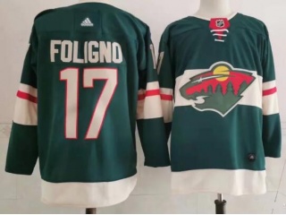 Adidas Minnesota Wild #17 Marcus Foligno Jersey Green