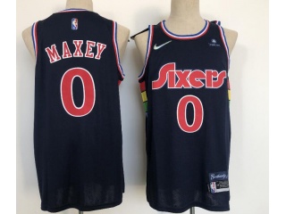 Nike Philadelphia 76ers #0 Tyrese Maxey 2021-2022 City Jerseys Blue