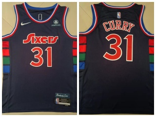 Nike Philadelphia 76ers #31 Seth Curry 2021-2022 City Jerseys Royal Blue