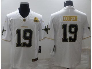 Dallas Cowboys #19 Amari Cooper Limited Jersey White With Golden Name
