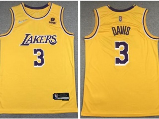 Nike Los Angeles Lakers #3 Anthony Davis With New Sponor Patch Jersey Yellow