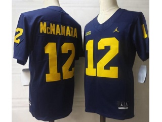 Michigan Wolverines #12 Cade McNamara Limited Jersey Blue