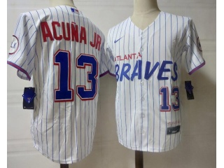 Nike Atlanta Braves #13 Ronald Acuna Jr.City Jersey White