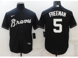 Nike Atlanta Braves #5 Freddie Freeman Cool Base Jersey Black