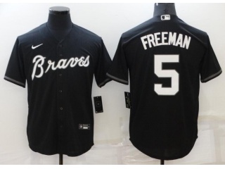 Nike Atlanta Braves #5 Freddie Freeman Cool Base Jersey Black 