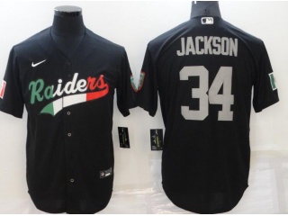 Las Vegas Raiders #34 Bo Jackson Mexico Jersey Black