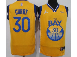 Jordan Golden State Warriors #30 Stephen Curry Statement Jersey Yellow
