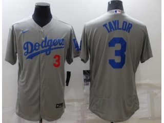 Nike Los Angeles Dodgers #3 Chris Taylor Flexbase Jersey Grey