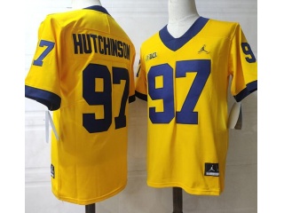 Michigan Wolverines #97 Aidan Hutchinson Jersey Yellow