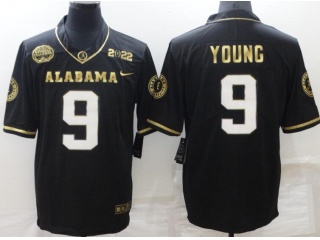 Alabama Crimson #9 Bryce Young Jersey Black Golden