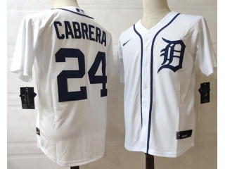 Nike Detroit Tigers #24 Miguel Cabrera Cool Base Jersey White