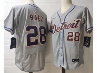 Nike Detroit Tigers #28 Javi Baez Flexbase Jersey Grey
