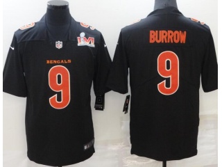 Cincinnati Bengals #9 Joe Burrow Superbowl Jersey Black