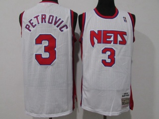 Brooklyn Nets #3 Drazen Petrovic Throwback Jersey White