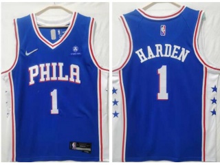 Nike Philadelphia 76ers #1 James Harden 75th Jersey Blue