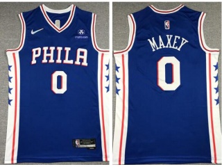 Nike Philadelphia 76ers #0 Tyrese Maxey Jersey Blue
