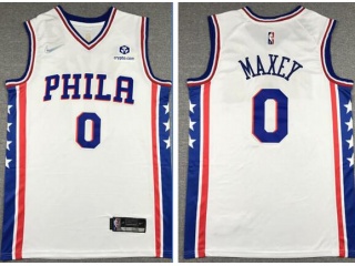 Nike Philadelphia 76ers #0 Tyrese Maxey Jersey White