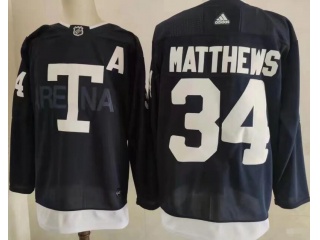 Adidas Toronto Maple Leafs #34 Auston Matthews Staduim Jersey Dark Blue