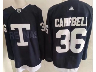 Adidas Toronto Maple Leafs #36 Jack Campbell Staduim Jersey Dark Blue