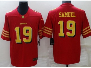 San Francisco 49ers #19 Deebo Samuel Limited Jersey Red with Golden Number
