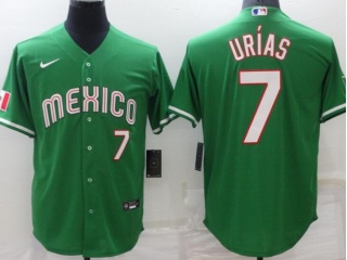Nike Los Angeles Dodgers #7 Julio Urias Mexico Jersey Green