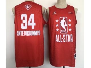 Nike Milwaukee Bucks #34 Giannis Antetokounmpo 2022 All Star Jersey Red