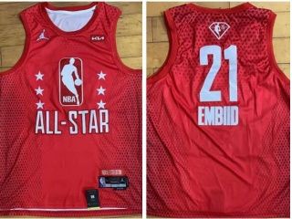 Philadelphia 76ers #21 Joel Embiid 2022 All Star Jersey Red