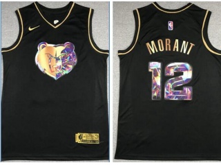 Nike Memphis Grizzlies #12 Ja Morant Diamond ersey Black Golden