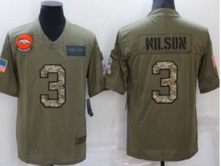 Denver Broncos #3 Russell Wilson 2021 Salute To Service Jersey Green With Camo 