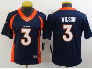 Woman Denver Broncos #3 Russell Wilson Limited Jersey Blue