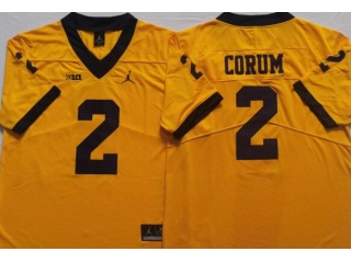 Michigan Wolverines #2 Blake Corum Limited Jersey Yellow