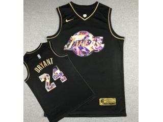 Los Angeles Lakers #24 Kobe Bryant Diamond Jersey Black Golden