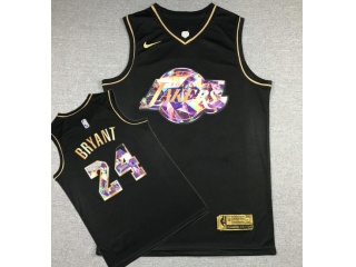 Los Angeles Lakers #24 Kobe Bryant Diamond Jersey Black Golden 
