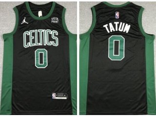 Jordan Boston Celtics #0 Jayson Tatum 75th With New Sponsor Patch Jersey Black