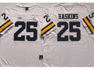Michigan Wolverines #25 Hassan Haskins Limited Jersey White