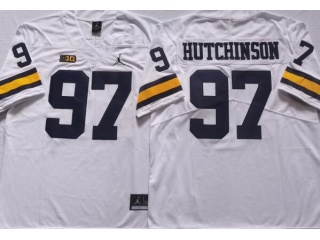 Michigan Wolverines #97 Aidan Hutchinson Jersey White