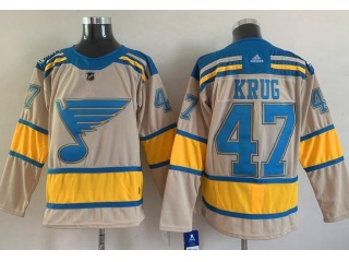 Adidas St.Louis Blues #47 Torey Krug 2022 Winter Classic Jersey Cream