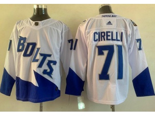 Adidas Tampa Bay Lightning #71 Anthony Cirelli 2021 Stadium Hockey Jersey White