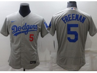 Nike Los Angeles Dodgers #5 Freddie Freeman Flexbase Jersey Grey