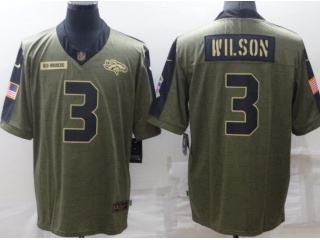 Denver Broncos #3 Russell Wilson Salute To Service Jersey Green