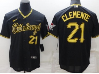 Nike Pittsburgh Pirates #21 Robert Clemente 2022 Cool Base Jersey Black