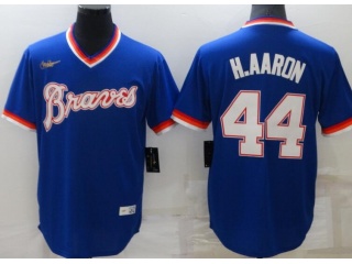 Nike Atlanta Braves #44 Hank Aaron Throwback Jersey Blue