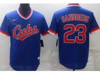 Nike Chicago Cubs #23 Ryne Sandberg Cubs Throwback Jersey Blue 