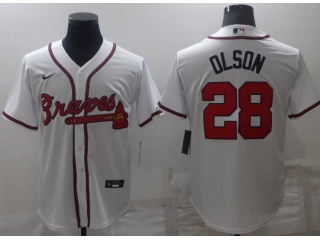 Nike Atlanta Braves #28 Matt Olson Cool Base Jersey White