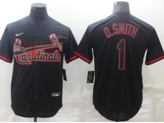 Nike St. Louis Cardinals #1 Ozzie Smith Lights Out Jersey Black
