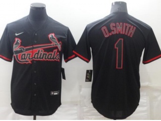 Nike St. Louis Cardinals #1 Ozzie Smith Lights Out Jersey Black 