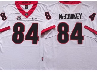 Georgia Bulldogs #84 Ladd McConkey Jersey White