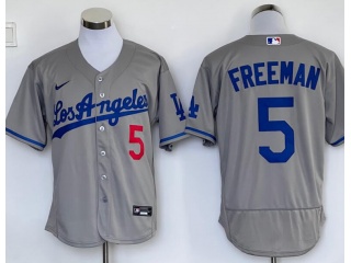 Nike Los Angeles Dodgers #5 Freddie Freeman Los Angeles Flexbase Jersey Grey