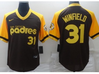 Nike San Diego Padres #31 Dave Winfield Throwback Jersey Brown