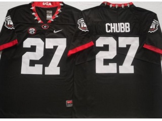 Georgia Bulldogs #27 Nick Chubb New Style Jersey Black